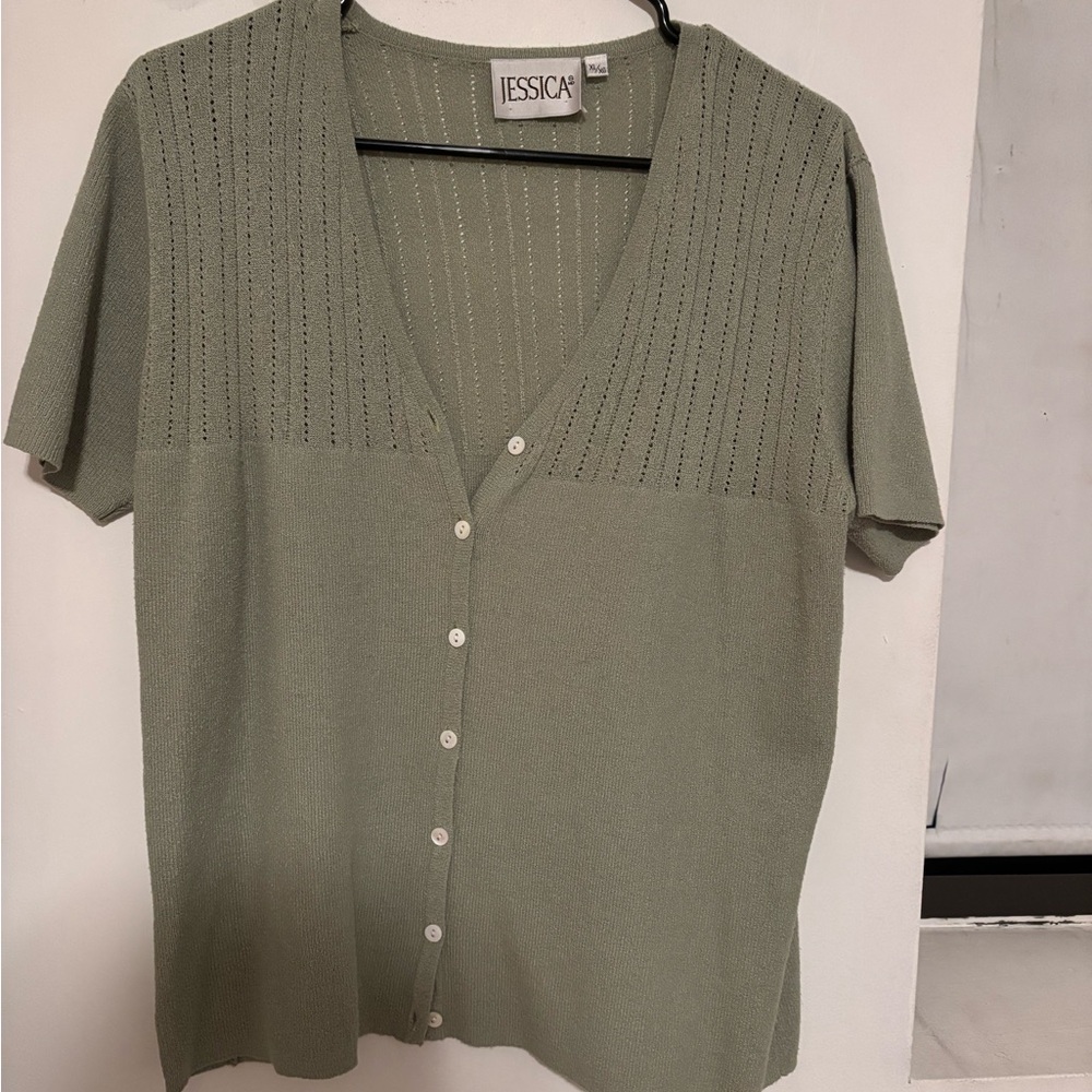 Jessica Sage Green Button Down Shirt